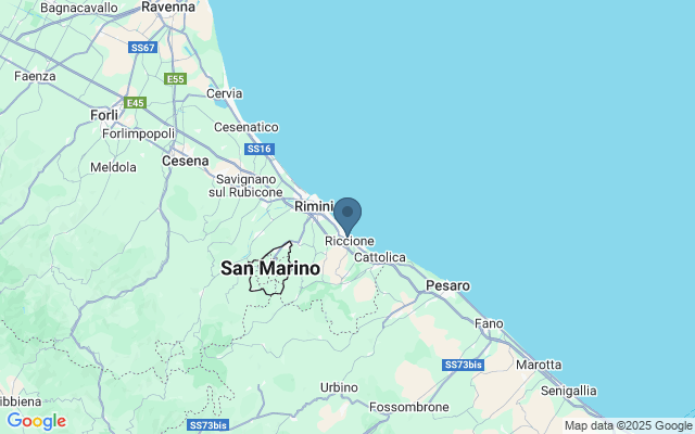 Kaart met locatie Riccione